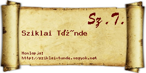 Sziklai Tünde névjegykártya