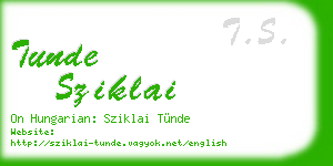 tunde sziklai business card